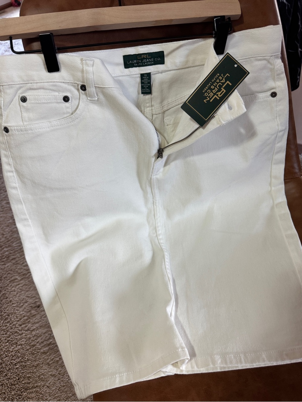 Ralph Lauren Cream White Denim Mini Skirt